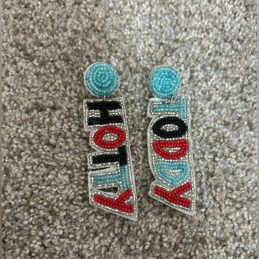 Ole Miss “HOTTY TODDY” Beaded Earrings
